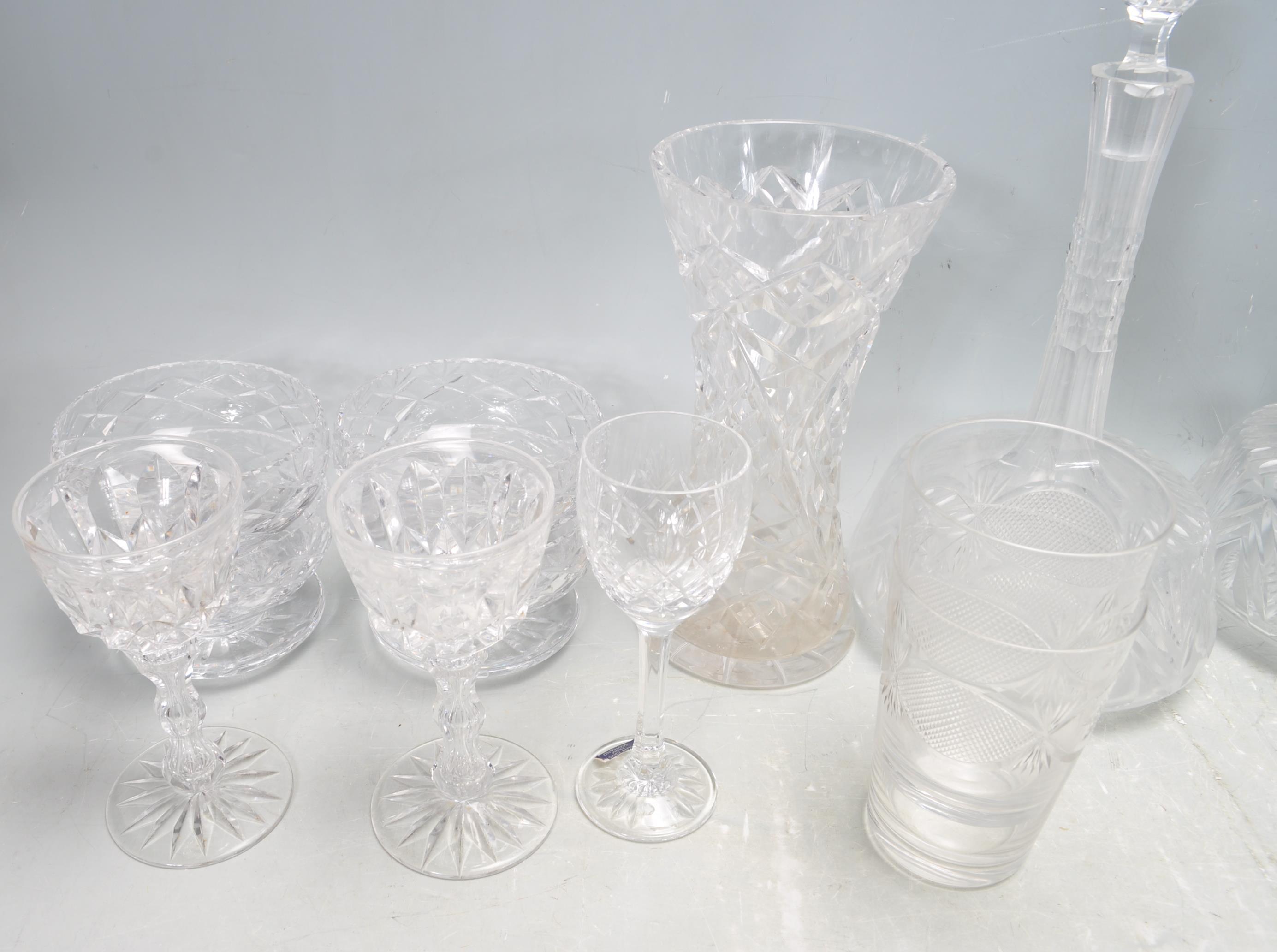 LARGE COLLECTION OF VINTAGE CRYSTAL CUT GLASS WARE - Image 8 of 15