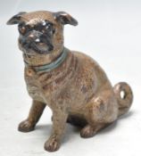 COLD PAINTED BRONZE FIGURE OF A PUG DOG.