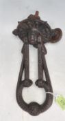 EARLY 20TH CENTURY ANTIQUE CAST IRON DOOR KNOCKER BY A. KENDRICK & SONS