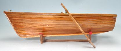 VINTAGE 20TH CENTURY SCRATCH BUILT MODEL ROWING BOAT