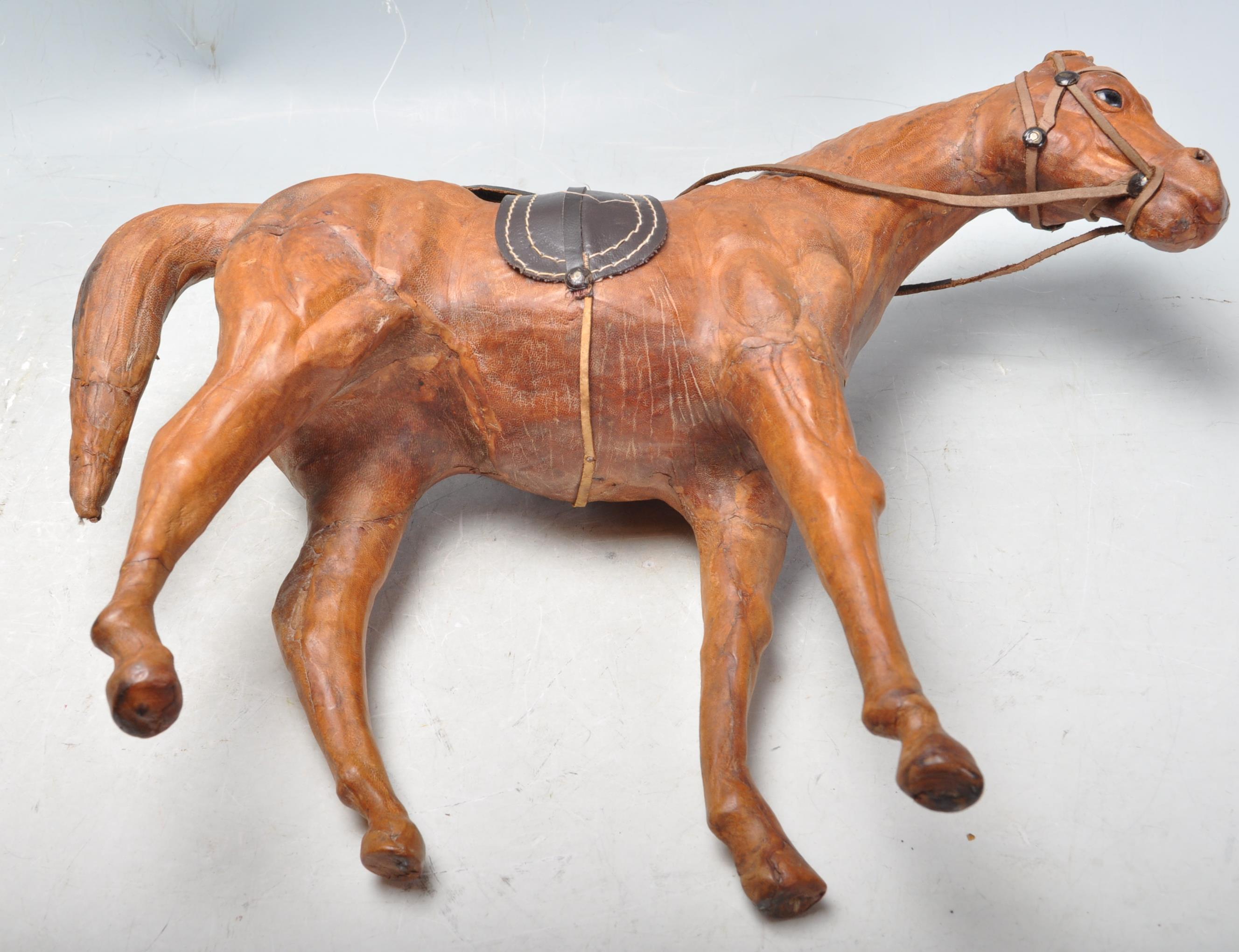 ANTIQUE STYLE LEATHER HORSE FIGURE IN THE LIBERTY MANNER - Image 5 of 5