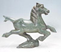 CHINESE ORIENTAL GREEN MARBLE FLYING HORSE OF GANSU