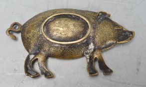 20TH CENTURY BRASS PIG PIN TRAY