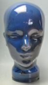 20TH CENTURY VINTAGE RETRO HAT SHOP GLASS HEAD