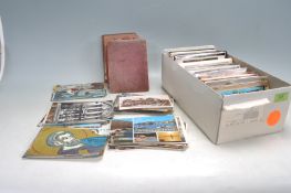 A SHOE BOX OF VINTAGE POSTCARDS