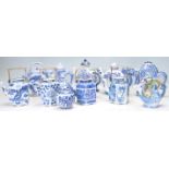 TEN CHINESE BLUE AND WHITE TEA POTS