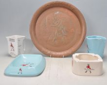 COLLECTION OF FIVE VINTAGE JOHNNIE WALKER PUB ADVERTISING WARE