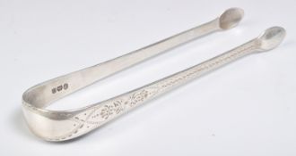 PAIR OF GEORGE III SILVER SUGAR TONGS - PINCHES