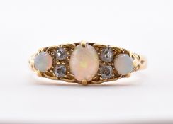 GOLD OPAL AND DIAMOND RING