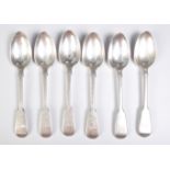 SET OF SIX VICTORIAN FIDDLE PATTERN SPOONS