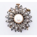 SILVER, GOLD & DIAMOND PEARL NECKLACE CLASP