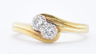 18CT GOLD DIAMOND CROSS OVER RING