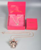 TWO BUTLER & WILSON LEOPARD NECKLACES