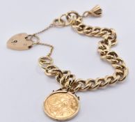 9CT GOLD SOVEREIGN BRACELET