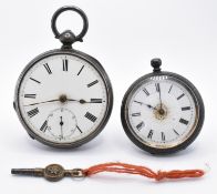 TWO 19TH CENTURY VICTORIAN SILVER POCKET WATCHES