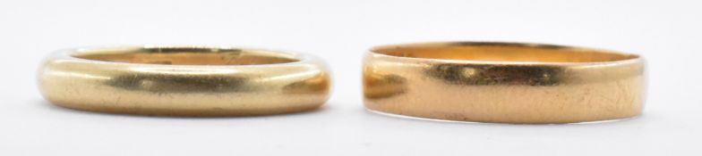 TWO GOLD WEDDING BAND RINGS
