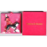 BUTLER & WILSON CRYSTAL SET LADY & DOG BROOCH