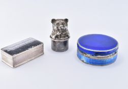 THREE SILVER HALMARKED SMALL BOXES