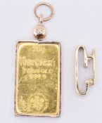 999 20G FINE GOLD INGOT PENDANT