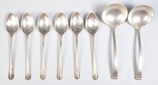 GROUP OF EIGHT 1938 SILVER HALLMARKED TEASPOONS