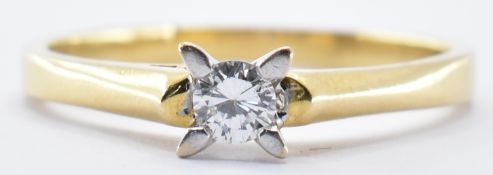 18CT GOLD AND DIAMOND SOLITAIRE RING