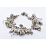 VINTAGE SILVER CHARM BRACELET