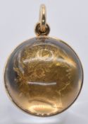 GEORGE III SOVEREIGN & QUARTZ CRYSTAL COIN PENDANT