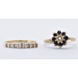 TWO GOLD DIAMOND SET RINGS