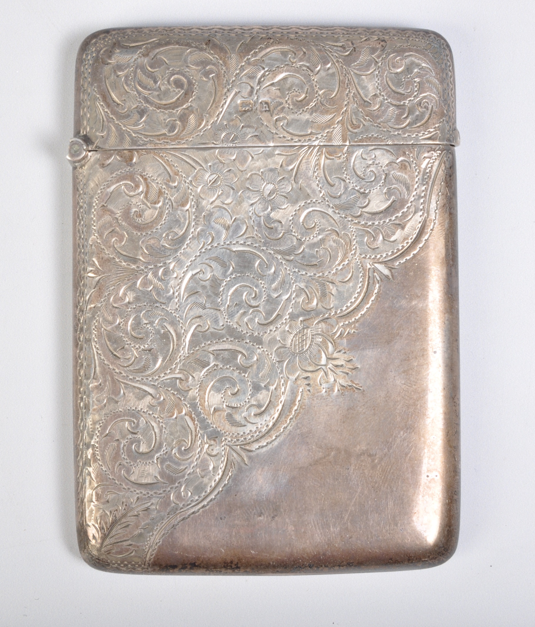 1907 BIRMINGHAM SILVER HALLMARKED CARD CASE / CIGARETTE CASE