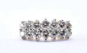 14CT GOLD DIAMOND CLUSTER RING