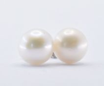 925 SILVER FAUX PEARL EARRINGS.