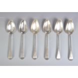 SIX GEORGE III HALLMARKED SILVER SERVING SPOONS
