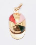 9CT GOLD ENAMELLED JOCKEY HAT CHARM