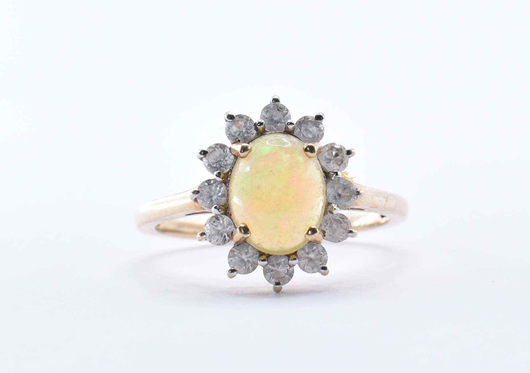 9CT GOLD AND OPAL CLUSTER RING