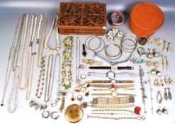 GROUP OF COSTUME JEWELLERY INCLUDING PEARLS ETC.
