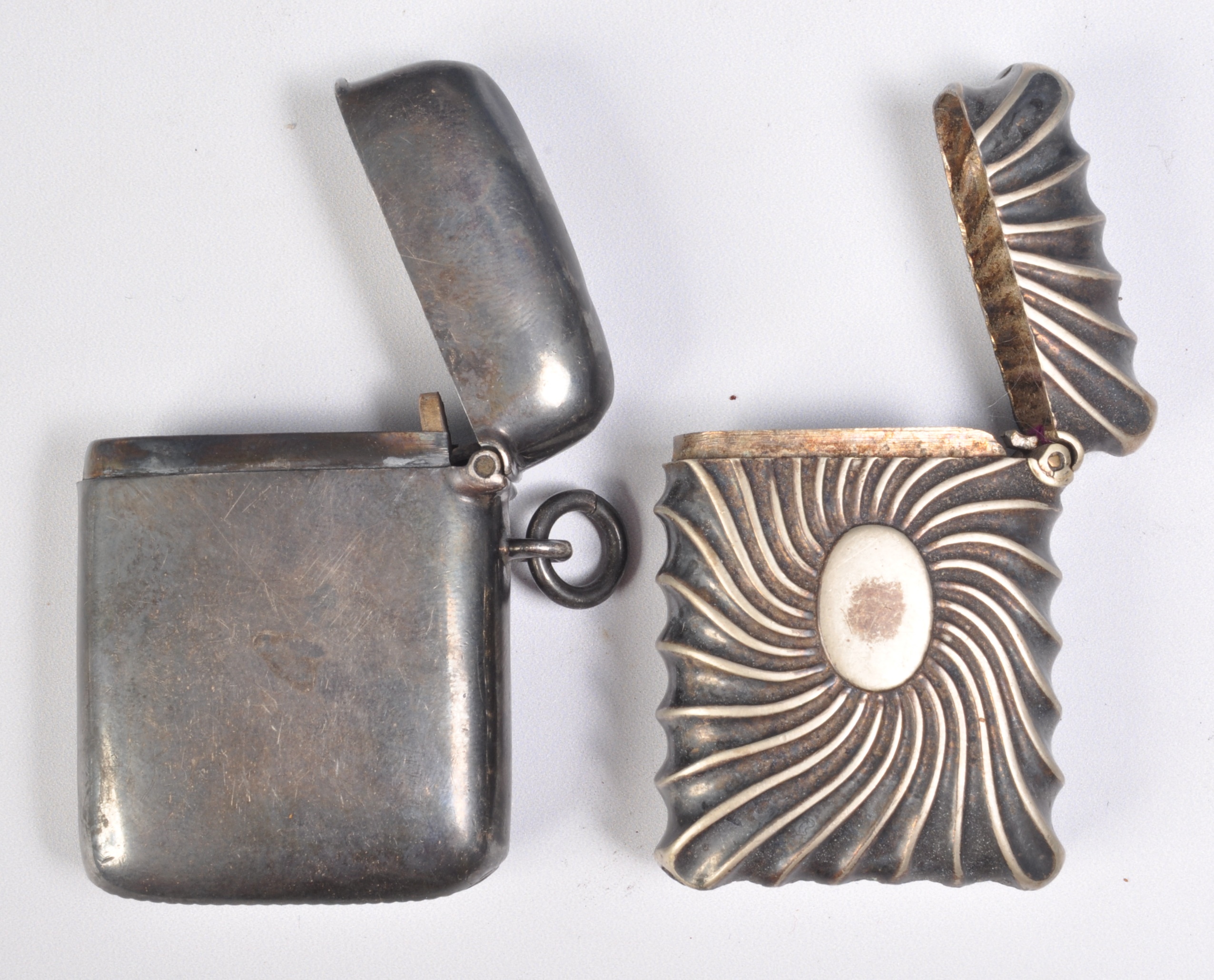 LATE VICTORIAN SILVER VESTA CASE WITH ANOTHER - Image 2 of 5