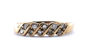 9CT GOLD AND DIAMOND RING