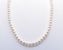 A 925 SILVER & CULTURED PEARL NECKLACE