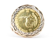 9CT GOLD KRUGERRAND COIN RING