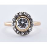18CT GOLD AND DIAMOND CLUSTER RING