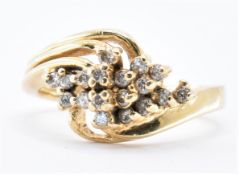 14CT GOLD AND DIAMOND CLUSTER RING