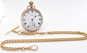 VINTAGE 9CT GOLD WALTHAM USA POCKET WATCH