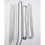 FIVE SILVER NECKLACE CHAINS