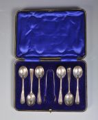 EDWARDIAN SILVER TEASPOONS BY STOKES AND IRELAND