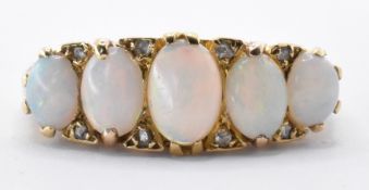18CT GOLD AND OPAL FIVE STONE RING