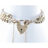 MID CENTURY 9CT GOLD DOUBLE CHAIN CURB LINK BRACELET