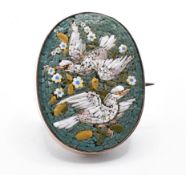 19TH CENTURY MICRO MOSAIC DOVE BROOCH