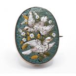 19TH CENTURY MICRO MOSAIC DOVE BROOCH