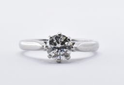 PLATINUM AND DIAMOND SOLITAIRE RING