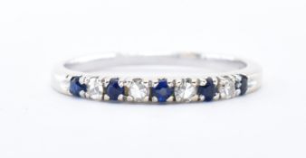 18CT WHITE GOLD DIAMOND AND SAPPHIRE RING